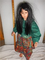 Mexican-look Indian Doll with stand