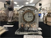 HEAVY WATERFORD CRYSTAL CARRIAGE DESK CLOCK