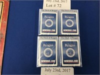FOUR SEALED "THE DECK OF REAGAN" PLAYING CARDS