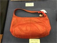 WOMANS RED LEATHER COACH PURSE