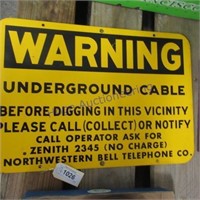 warning underground cable sign