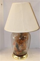 Glass Lamp with Floral Arrangement inside