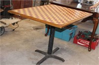 Diner Table with Metal Base & Checkered Top