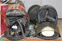 Selection of Vintage Fireman Helmets and