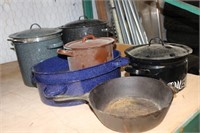 Graniteware and Enameled Pots and Roasters