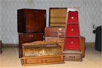 Selection of Dresser Top Jewelry Boxes, Shelf