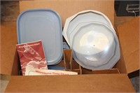 Box of Microwave Dishes with Time Chart