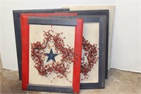 Americana Wooden Plaques with Wreaths