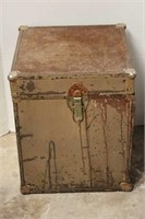 Small Metal Trunk with Wooden Interior