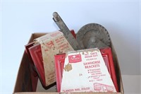 Box Lot of Vintage Tools includes Sawhorse
