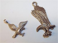 2 Sterling / Silver Eagle Pendants