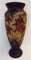 Cameo Art Glass Vase With Floral Design