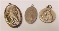 3 Silver / Sterling Silver Religious Pendants