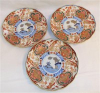 3 Oriental Hand Painted Porcelain Bowls