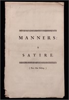 Manners:  A Satire.  1739.  1st Ed.