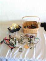 Large group of various Jewelry items on basket
