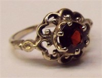 14k Gold Ring With Red Stone
