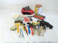 Paint brushes & supplies with 1/4" tile spacers