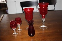 5Pieces of Red Glass
