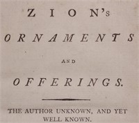 [Christian Poetry]  Zion's Ornaments, 1787