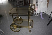 Brass & Glass Tea Cart 15 x 26.5 x 32H