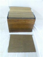 Wood box full of 12" file folders