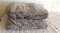 Large grey plush blanket