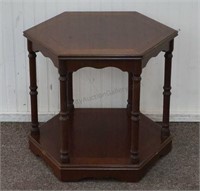 Mahogany Hexagon Lamp Table