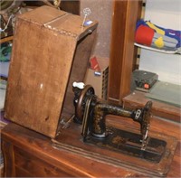 Antique German Sewing Machine w/ Case and Key