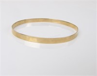14K Yellow Gold Flat Slip on Bangle Bracelet