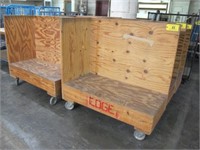 (6) Custom Mfg Wood Bindery Carts