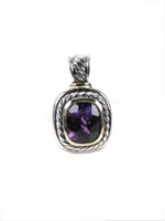 David Yurman Amethyst Pendant, Sterling, 14K