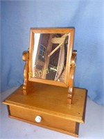 Pine Swing Mirror With Drawer