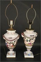PAIR OF VINTAGE CAPIDOMONTE PORCELAIN LAMPS