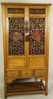 ANTIQUE CHINESE CARVED & GILDED CABINET