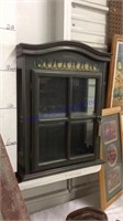 Cabinet with glass shelf, door and sides
