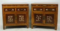PAIR OF CHINESE MOTHER-OF-PEARL INLAID CABINETS