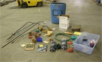 Plastic Drum with Assorted Baskets, Shepard Hooks,