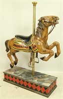 VINTAGE WOOD CARVED & POLYCHROME CAROUSEL HORSE