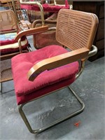 5 Red  Vintage Cushioned Chairs