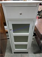 White Stand With Drawer And Cupboard