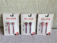 New Lot of 3 Stereo Earbuds