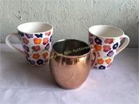 Copper Moscow Mule Mug & (2) Coffee Mugs
