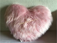 Pink Heart Furry Pillow