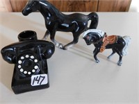 Horse Figurines (2) Marked Japan