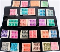 Stamps 1938 Presidential Series Plate Blocks