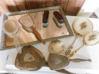Vintage Hand Mirrors; Brushes; Compact