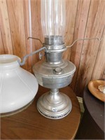 Vintage Oil Lamp with Metal Base