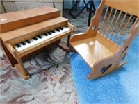 Child's Schoenhut Piano; Small Chair