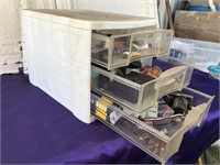 3 Drawer Plastic Drawers and Contents (3)